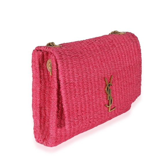Saint Laurent Pink Woven Sisal Medium Kate Bag - Picture 4 of 8